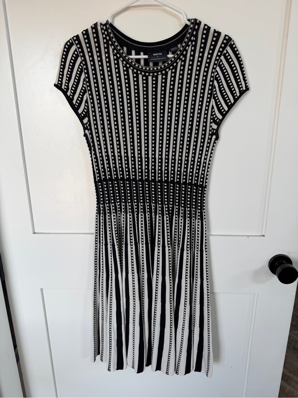 Maeve Anthropologie Dress Black and white S